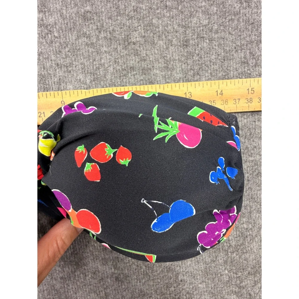 Kate Spade Black Fruit Print Bandeau Bikini Set Neon Two Piece Swimsuit NWT